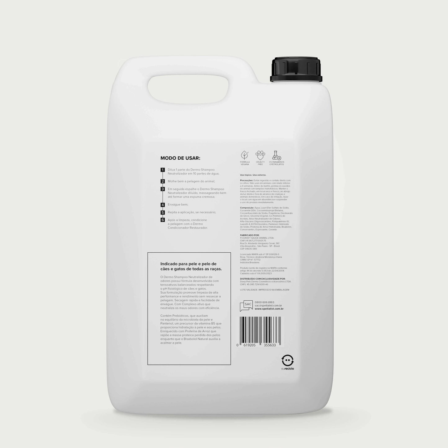 Dermo Shampoo Neutralizador De Odores Spetialist